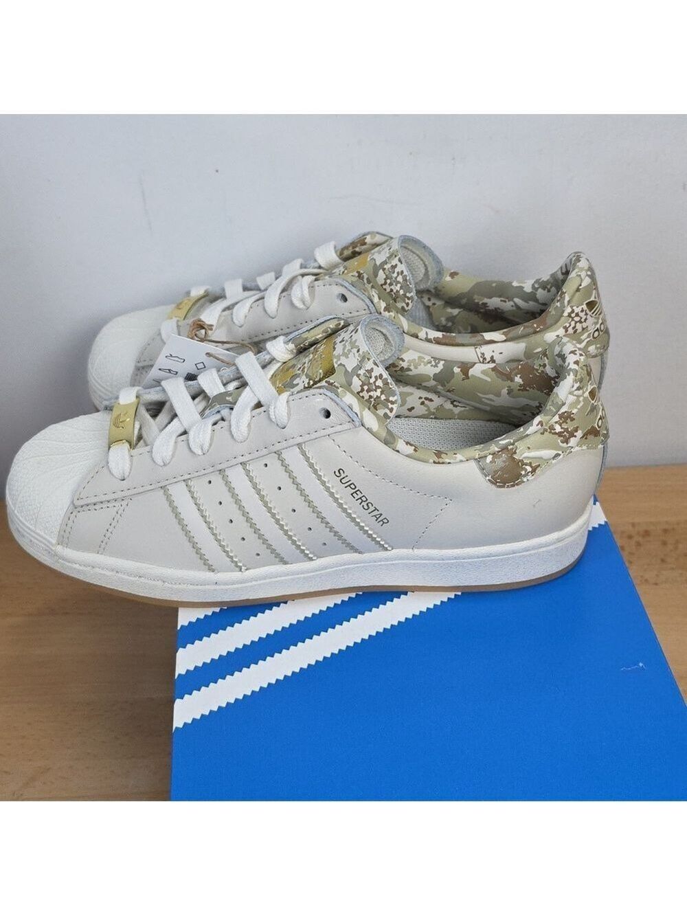 Adidas Superstar Sneakers - White and Gold Camo 5 US Male - Picture 6 of 10